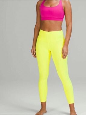 Lululemon Wunder Under Neon Yellow High Rise Leggings Size 6